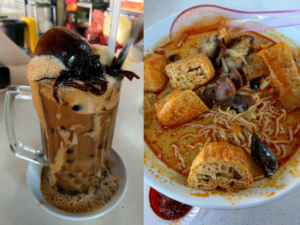 Restaurant San Shui 山水茶餐室 special iced coffee 劲爆冰, Yee Po Curry Mee 姨婆咖喱面