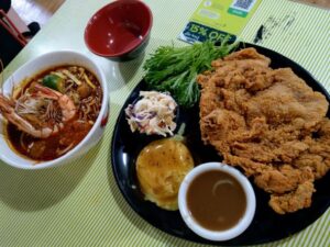 Charlie's Chicken Chop and Sarawak Laksa