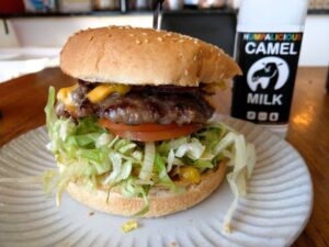 Harry's Homemade Fine Foods Camel Burger and Camel Milk